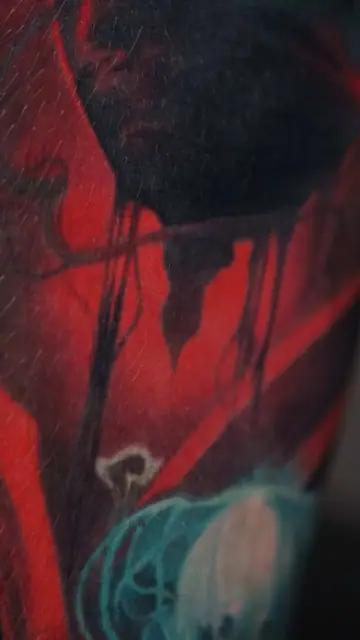 colour realism jellyfish tattoo on skin
