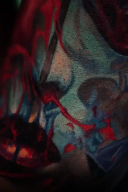 abstract colourful tattoo on skin