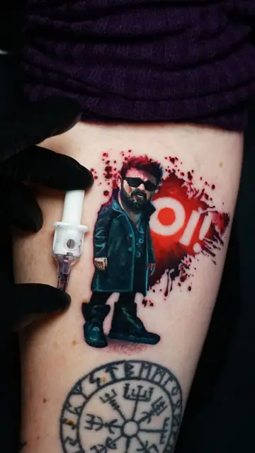 colour realism billy butcher "oi" tattoo on forearm