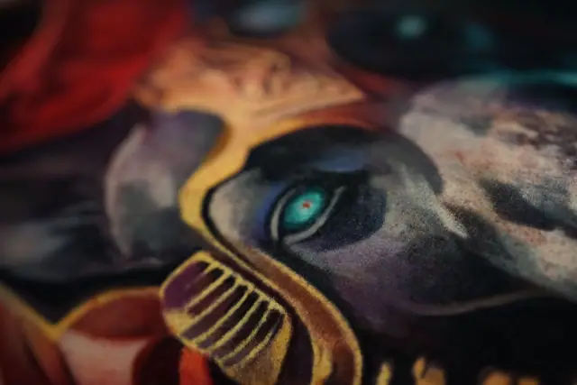 colour realism mythical creature eye tattoo